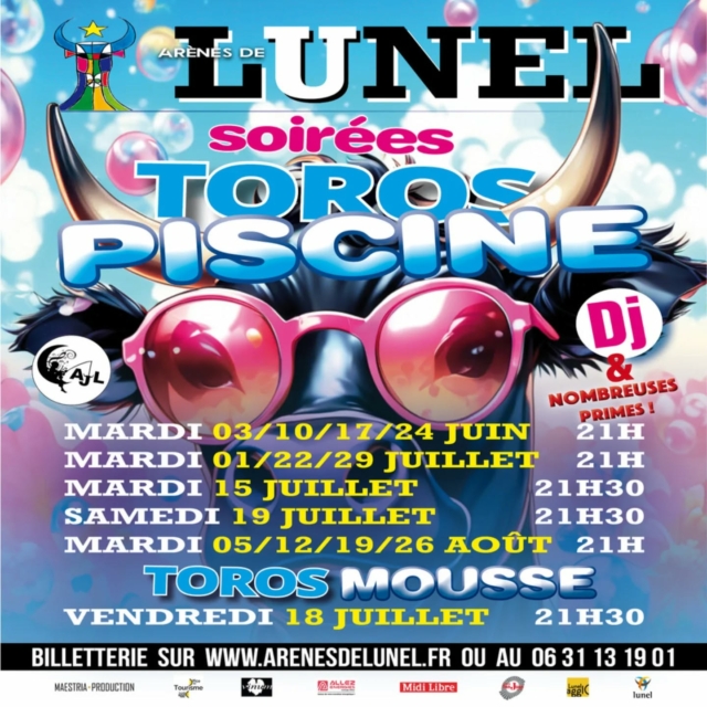 🐂 LES SOIRÉES TOROS PISCINE SONT DE RETOUR 🔥 

📅 Dès ce soir, et tous les mardis de juin, juillet et août, nos arènes deviennent le terrain de jeu favoris des amoureux de nos traditions !

Ambiance festive et familiale garantie ! 

📍 Rendez-vous à 21h, on vous attend nombreux !!

🎫 Guichet ouvert à partir de 19H

Et toi, tu viens chercher ta prime ?? 

#arenesdelunel #lunel #taureaux #piscine #traditions #camargue